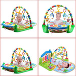 Infant Play Gym Mat Kick-Activated Piano Detachable Teethers