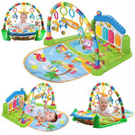Infant Play Gym Mat Kick-Activated Piano Detachable Teethers