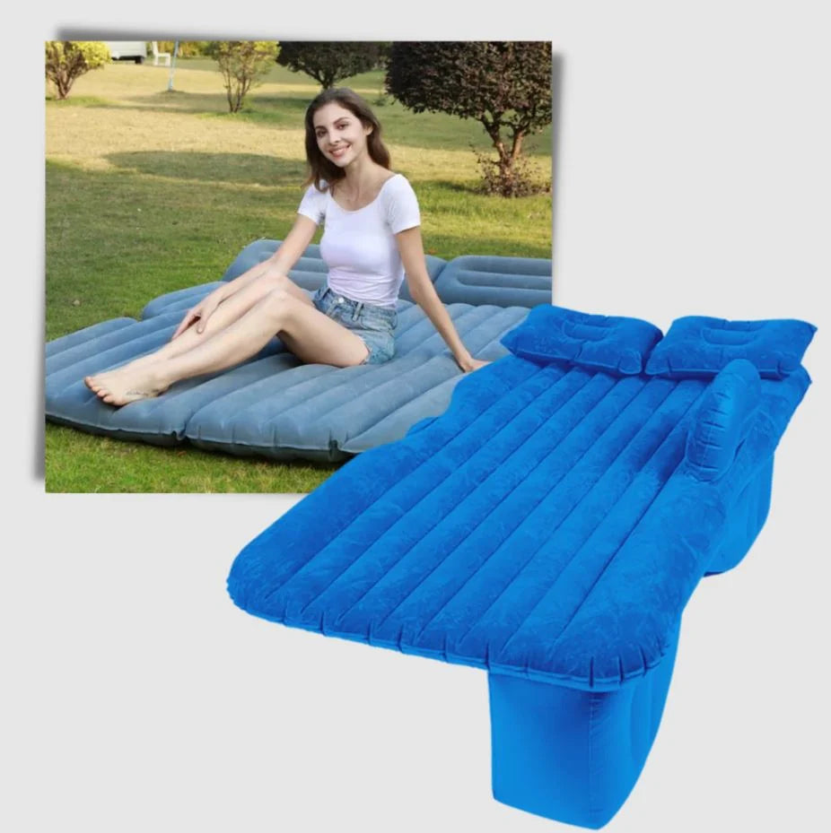 Inflatable Car Bed Plush Flocked Pump & Pillows