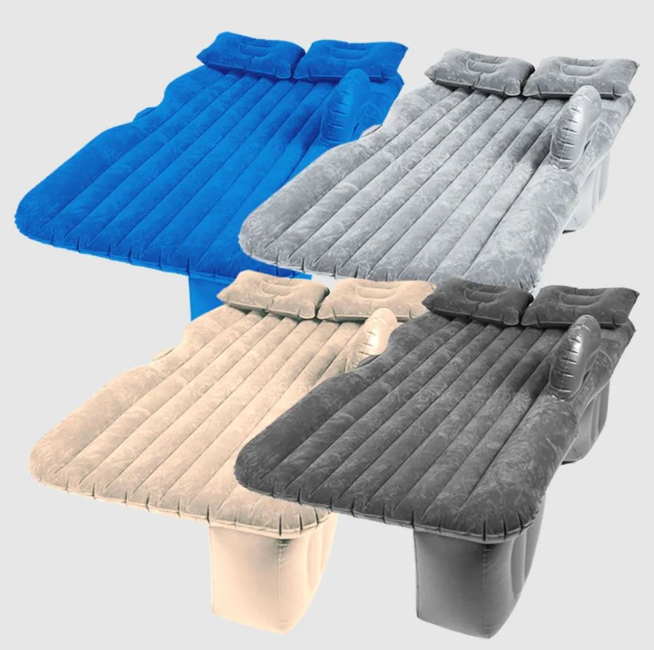 Inflatable Car Bed Plush Flocked Pump & Pillows