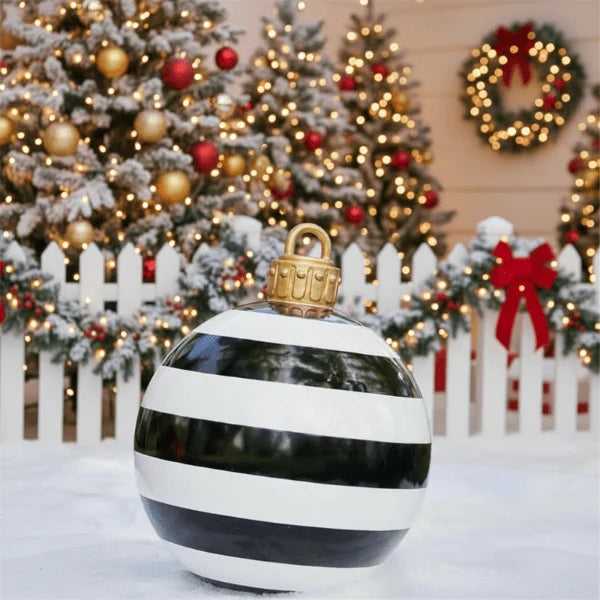 Inflatable Christmas Bauble Set Oversized 60cm Weather-Resistant