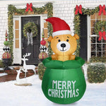 Inflatable Christmas Bear Quick-Inflate Weather-Resistant Indoor & Outdoor