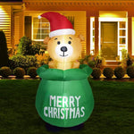 Inflatable Christmas Bear Quick-Inflate Weather-Resistant Indoor & Outdoor