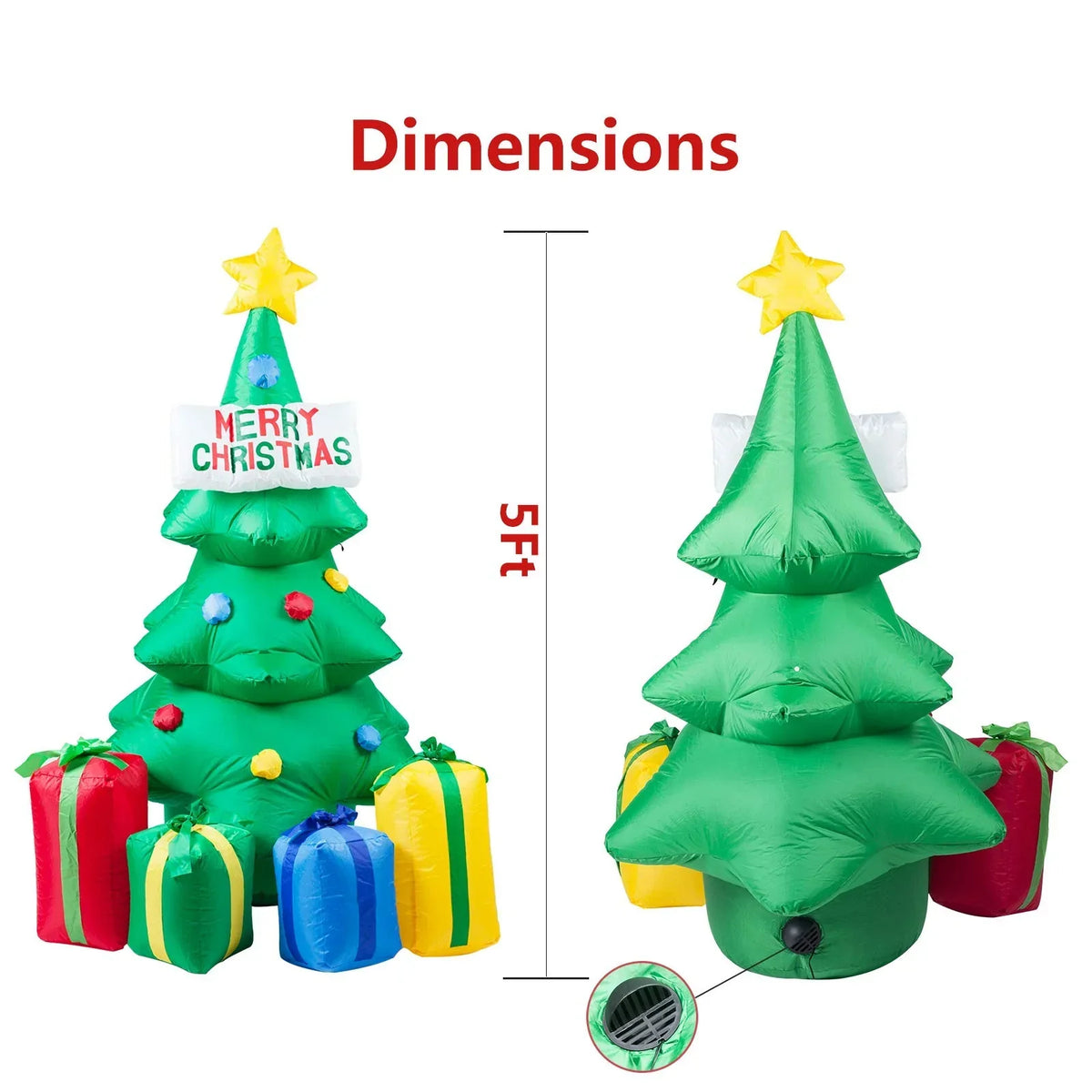 Inflatable Christmas Tree Weather-Resistant Air Pump & Stakes