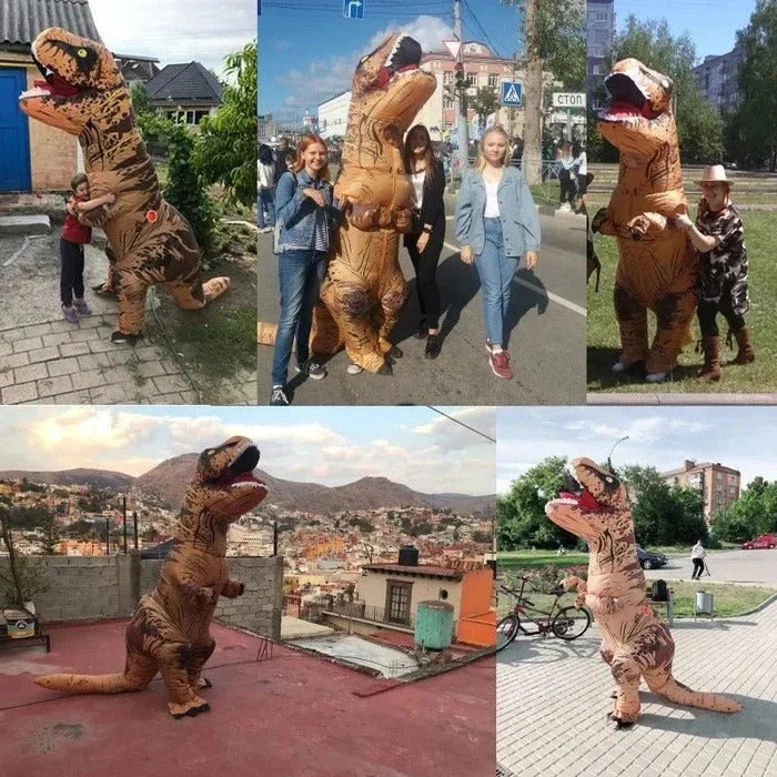 Inflatable Dinosaur Costume Built-In Blower Matching Gloves Included
