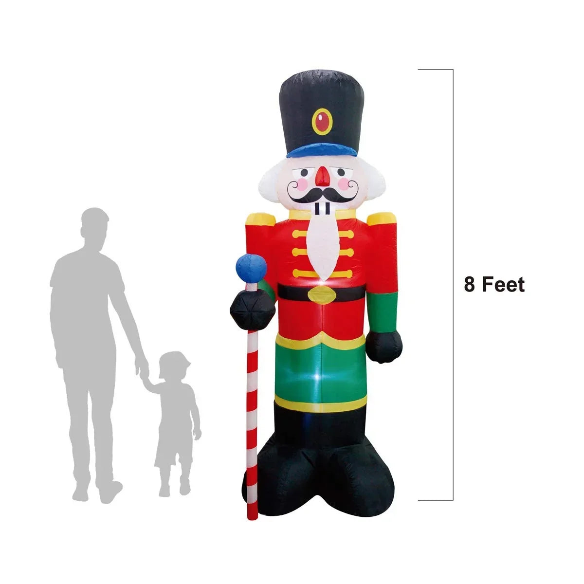 Inflatable Nutcracker LED-Lit Weatherproof Quick-Inflate