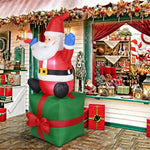 Inflatable Santa Built-In Blower LED Lights Weather-Resistant