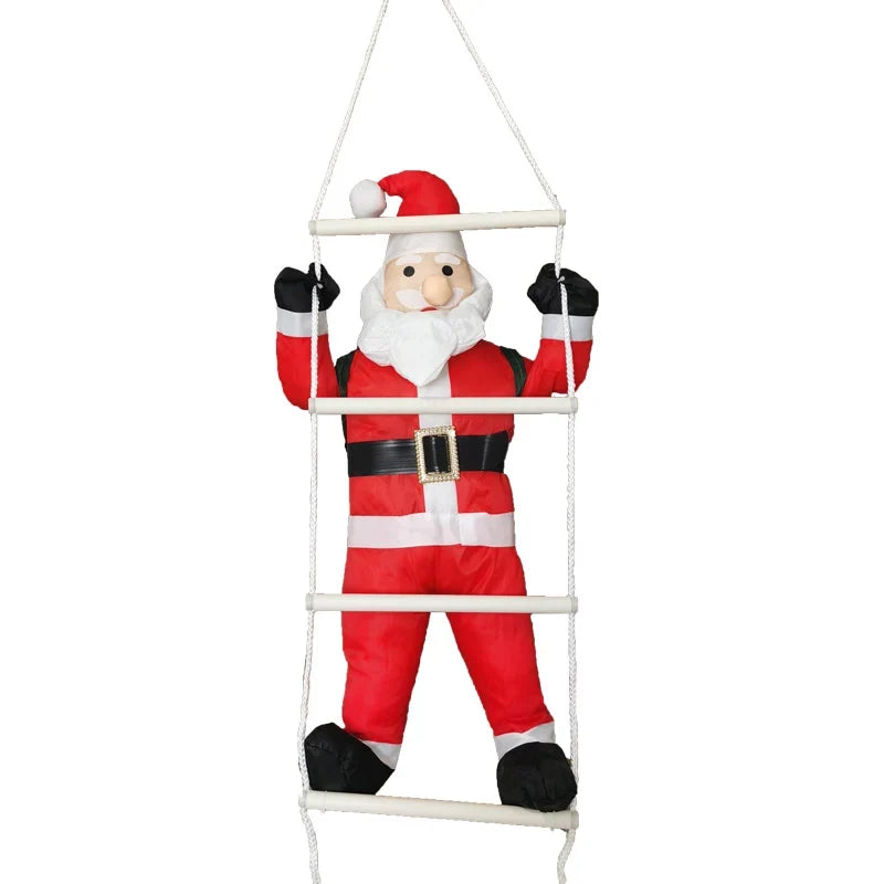 Inflatable Santa On Ladder LED-Lit Weatherproof Easy Setup