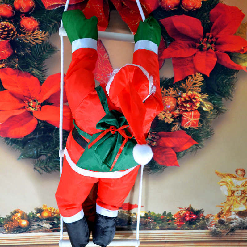 Inflatable Santa Weather-Resistant Built-In Blower Adjustable Climbing Rope