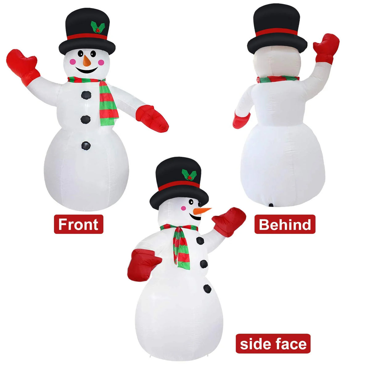 Inflatable Snowman Quick-Setup Weather-Resistant Indoor & Outdoor