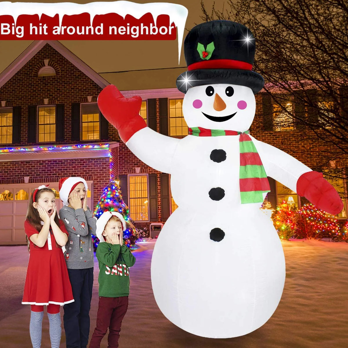 Inflatable Snowman Quick Setup Weather-Resistant & Wind-Stable