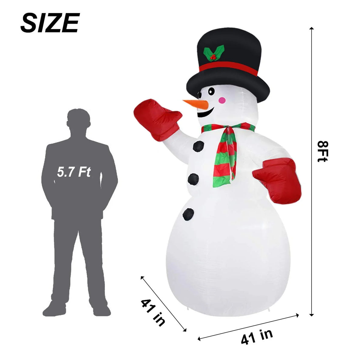 Inflatable Snowman Quick Setup Weather-Resistant & Wind-Stable