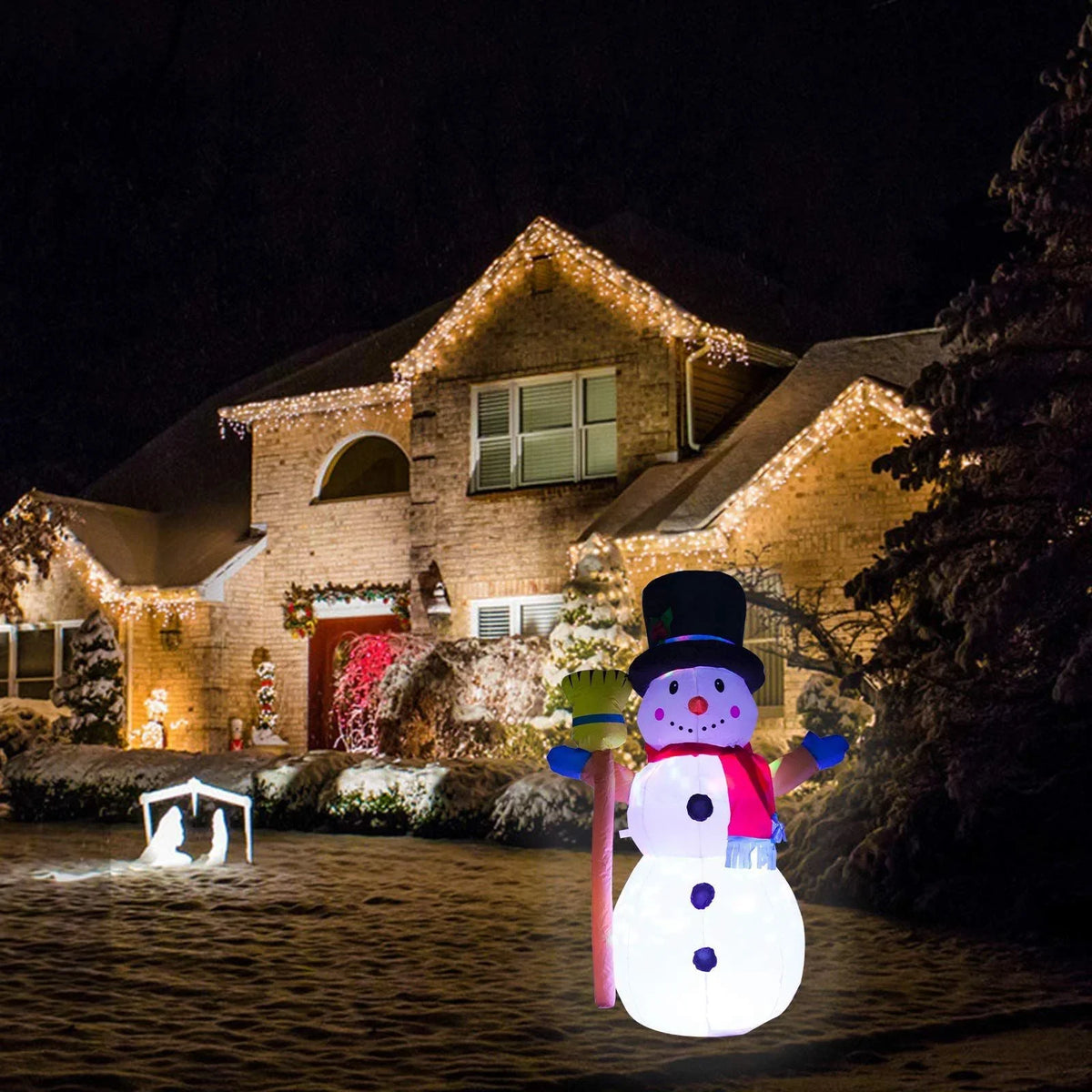 Inflatable Snowman Weatherproof Quick-Inflate Blower