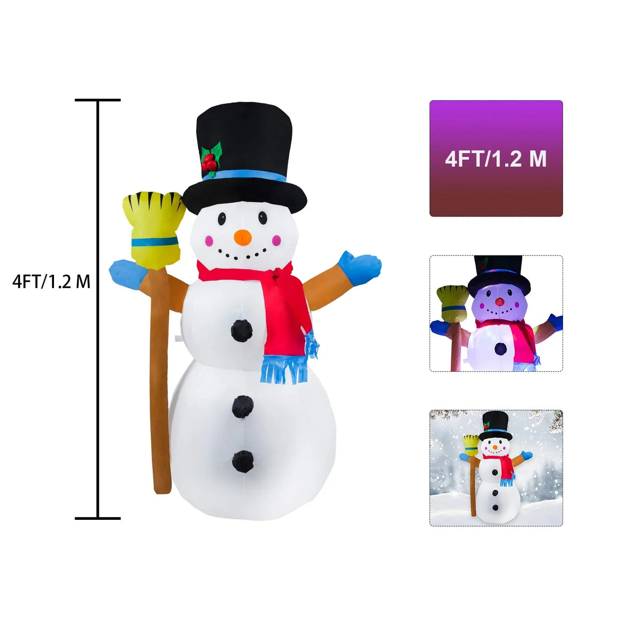 Inflatable Snowman Weatherproof Quick-Inflate Blower