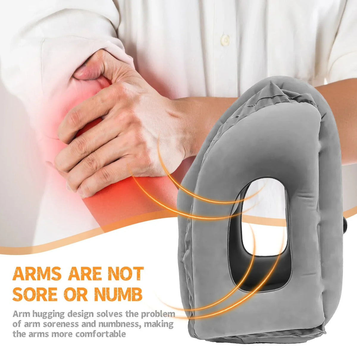 Inflatable Travel Pillow 360° Support & Patented Fast-Inflate Valve