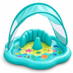 Inflatable Water Mat Built-In UPF 50 Sunshade for Babies