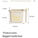 Instant Noodle Bowl Integrated Fork Holder Drainage Design