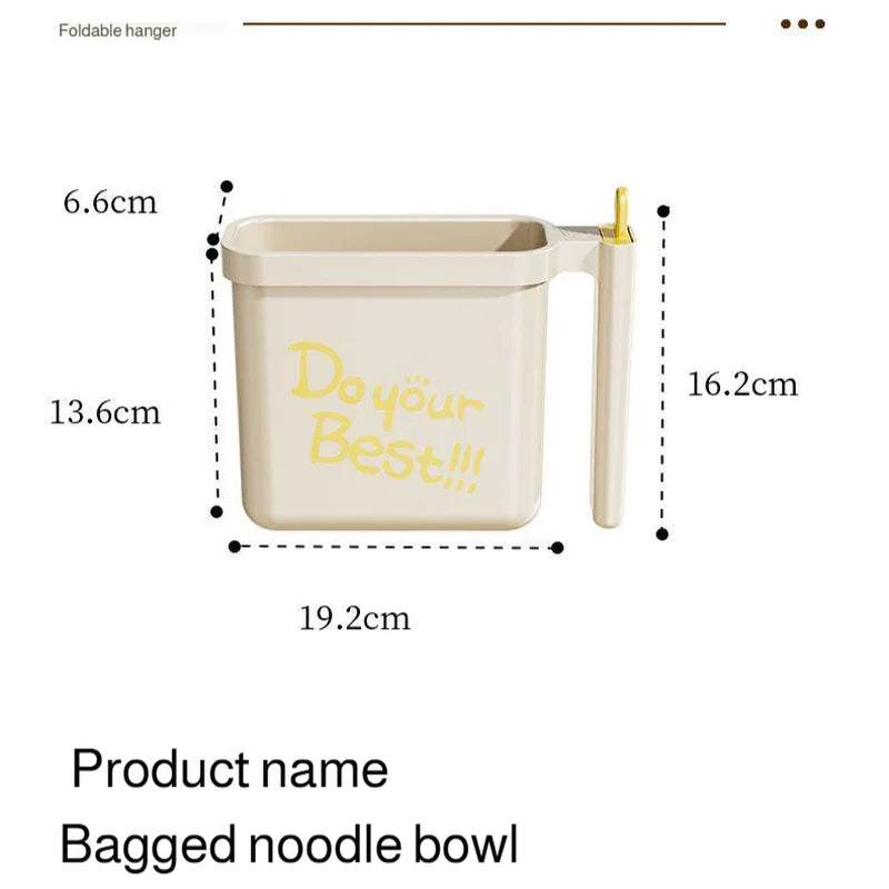 Instant Noodle Bowl Integrated Fork Holder Drainage Design