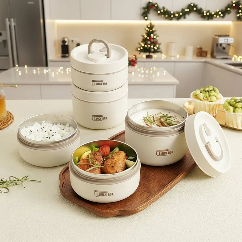 Insulated Lunch Box Stainless Steel Double-Walled Leak-Proof