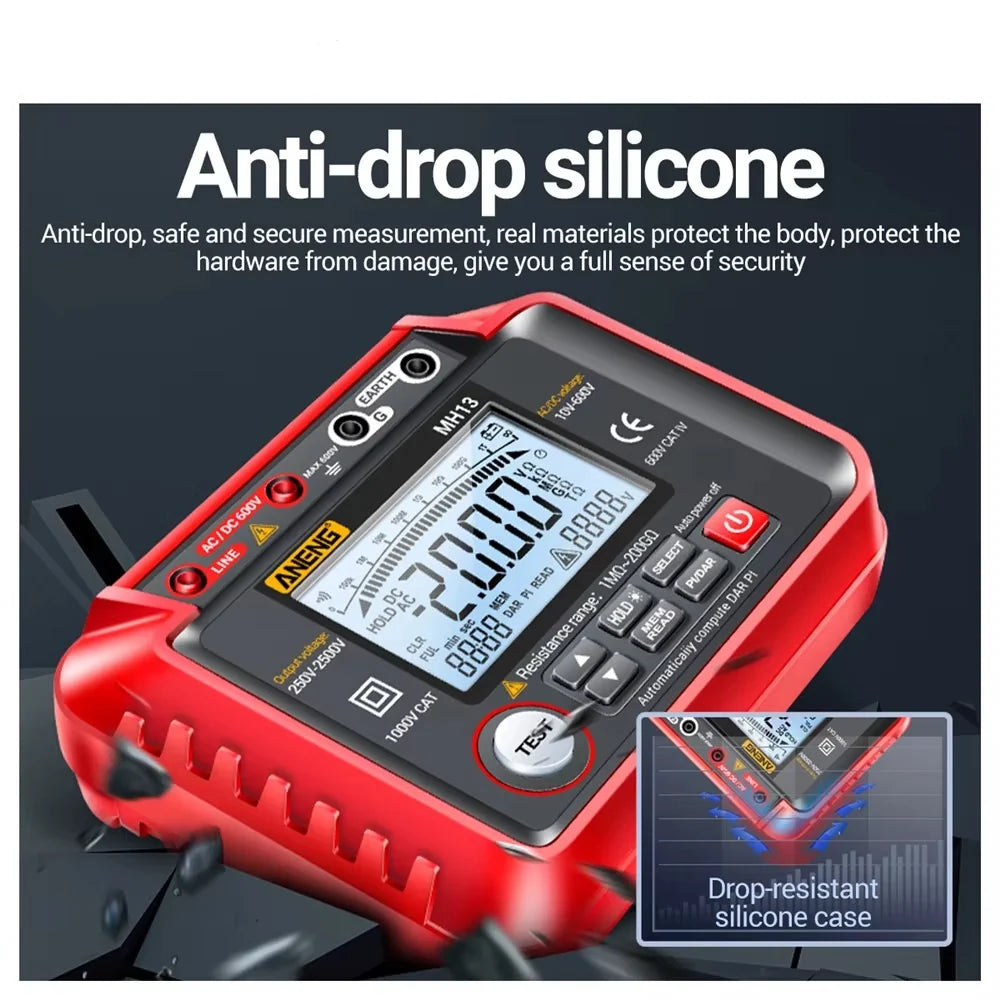 Insulation Tester HD Backlit Data Logging & PI/DAR Analysis