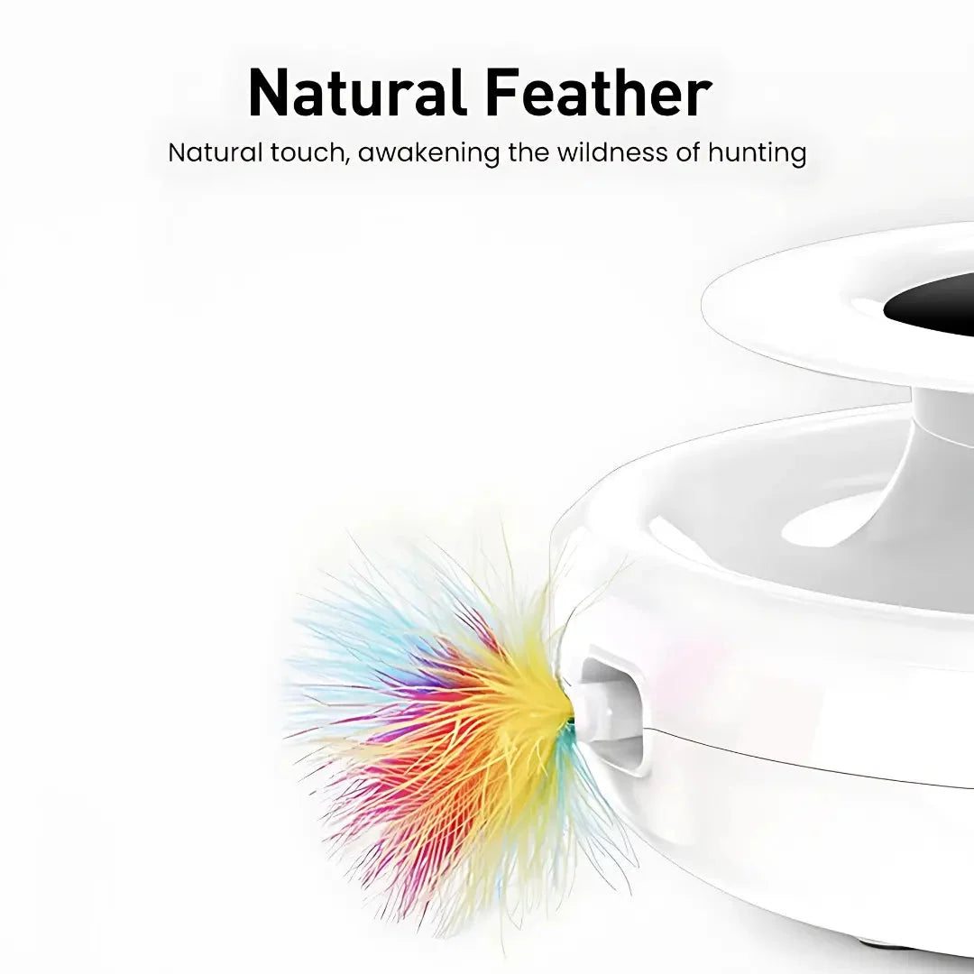 Interactive Cat Toy Rotating Feather & LED Ball