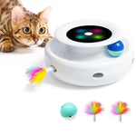 Interactive Cat Toy Rotating Feather & LED Ball