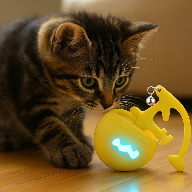 Interactive Cat Toy USB Rechargeable LED & Rolling Motion
