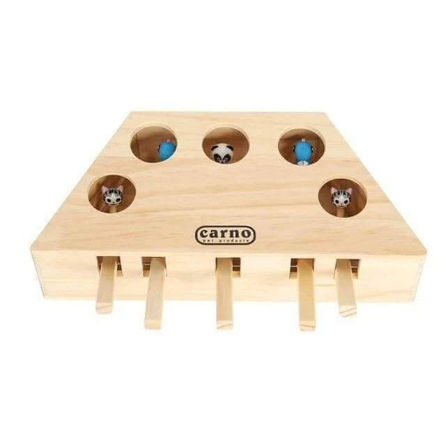 Interactive Cat Toy Wooden Catch-the-Mouse Game