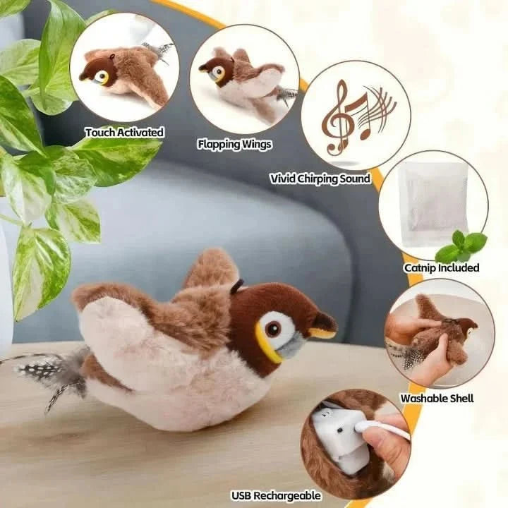 Interactive Plush Cat Toy Realistic Movement & USB Rechargeable