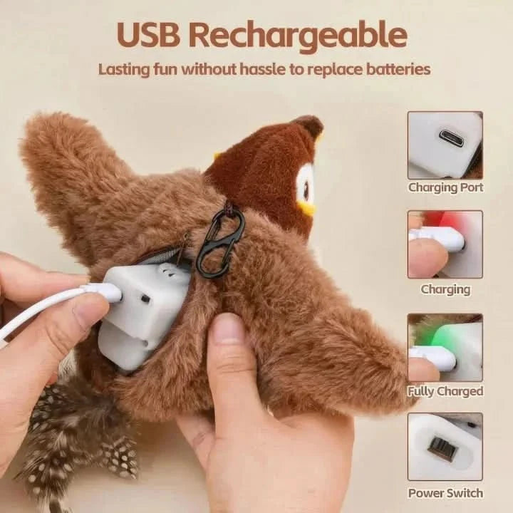 Interactive Plush Cat Toy Realistic Movement & USB Rechargeable