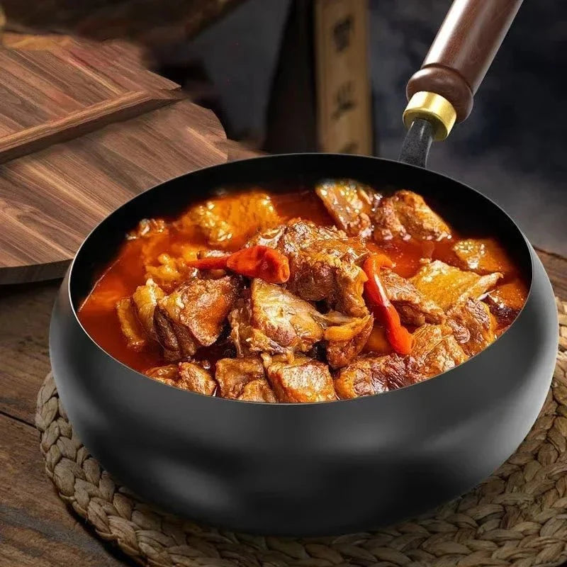 Iron Pan Hand-Forged Uncoated Even Heat Distribution