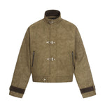 Jacket Cropped Boxy Fit Toggle Closures Zip Pockets
