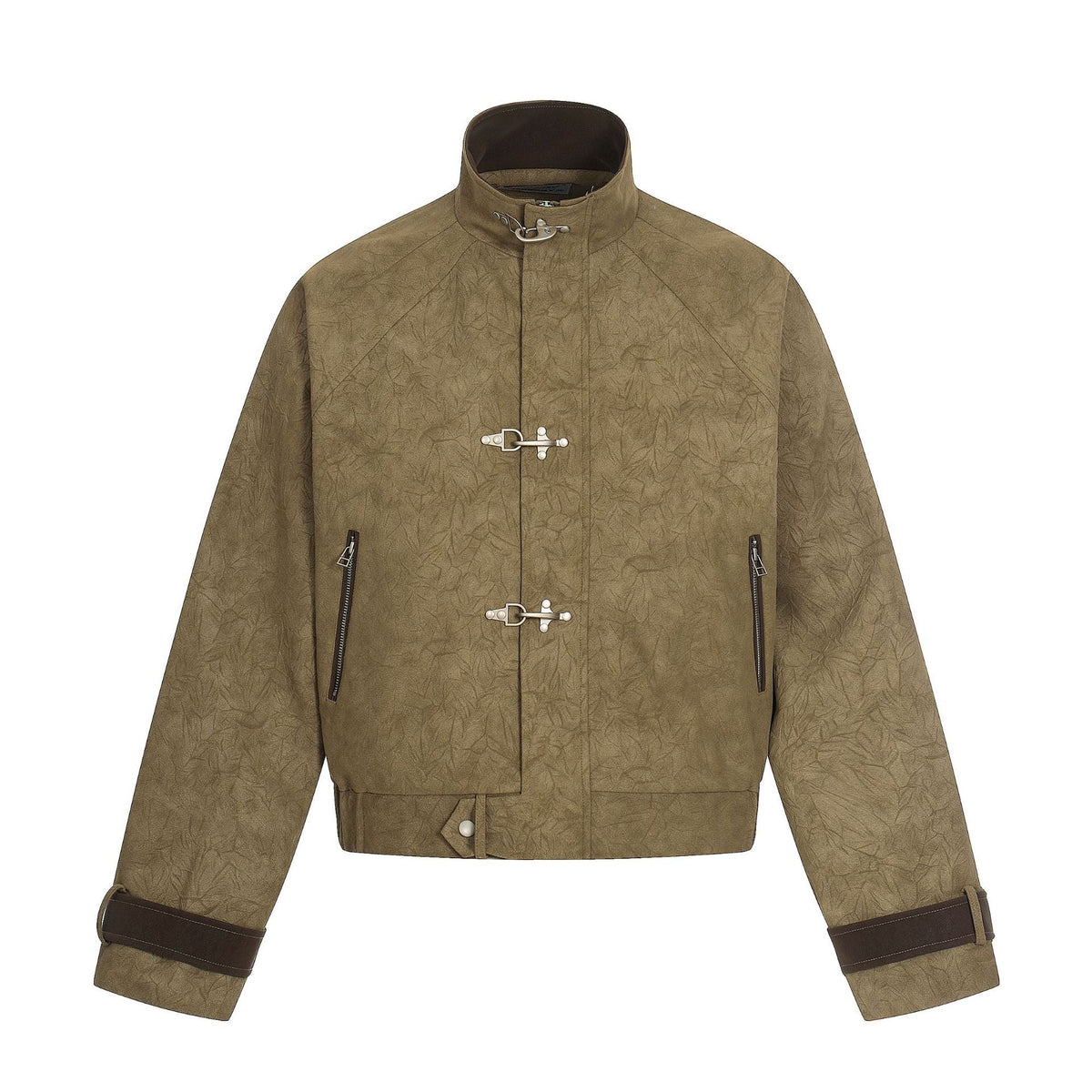 Jacket Cropped Boxy Fit Toggle Closures Zip Pockets