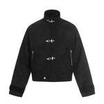 Jacket Cropped Boxy Fit Toggle Closures Zip Pockets