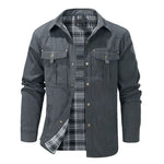Jacket Lightweight Button-Up Plaid Lining