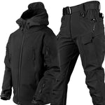 Jacket & Pants Set Waterproof Windproof Fleece-Lined
