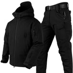 Jacket & Pants Set Waterproof Windproof Fleece-Lined