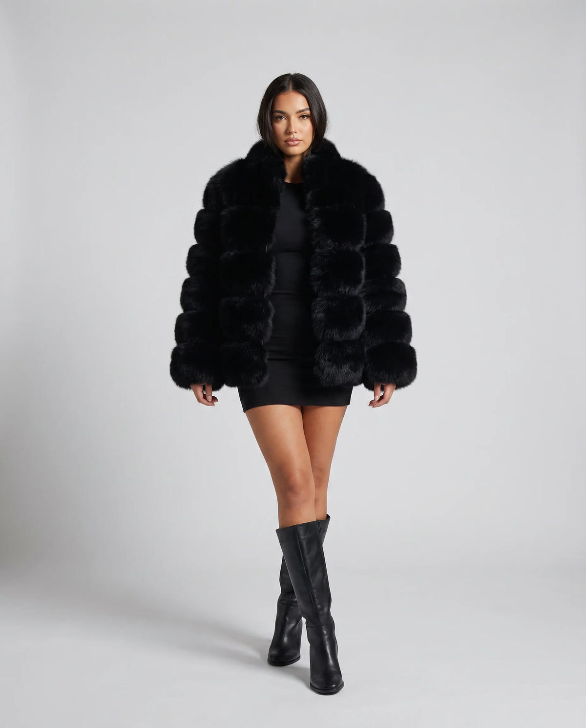 Jacket Plush Faux Fur Tailored Fit