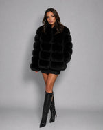 Jacket Plush Faux Fur Tailored Fit