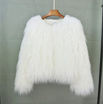 Jacket Shaggy Faux Fur Cropped Boxy Fit