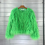 Jacket Shaggy Faux Fur Cropped Boxy Fit
