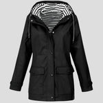 Jacket Waterproof Windproof Adjustable Hood Zippered Pockets