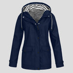 Jacket Waterproof Windproof Adjustable Hood Zippered Pockets