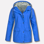 Jacket Waterproof Windproof Adjustable Hood Zippered Pockets