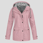 Jacket Waterproof Windproof Adjustable Hood Zippered Pockets
