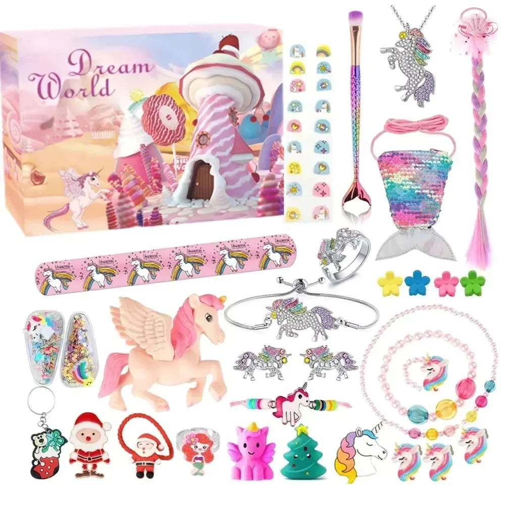 Jewelry Advent Calendar 24-Piece Jewelry & Hair Clip Set