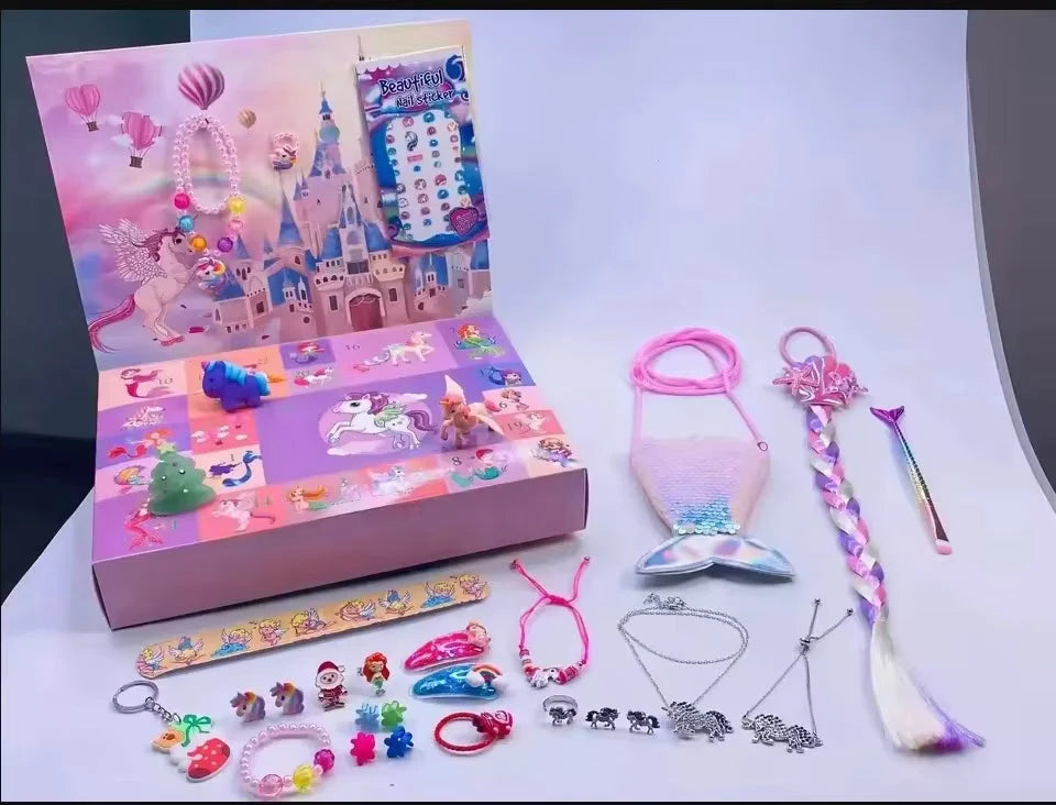 Jewelry Advent Calendar 24-Piece Jewelry & Hair Clip Set