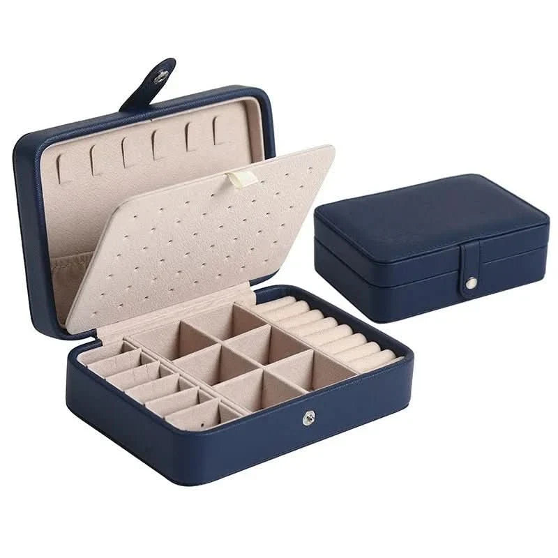 Jewelry Box Leather Magnetic Closure 8 Compartments