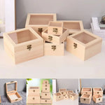 Jewelry Box Natural Wood Hinged Lid