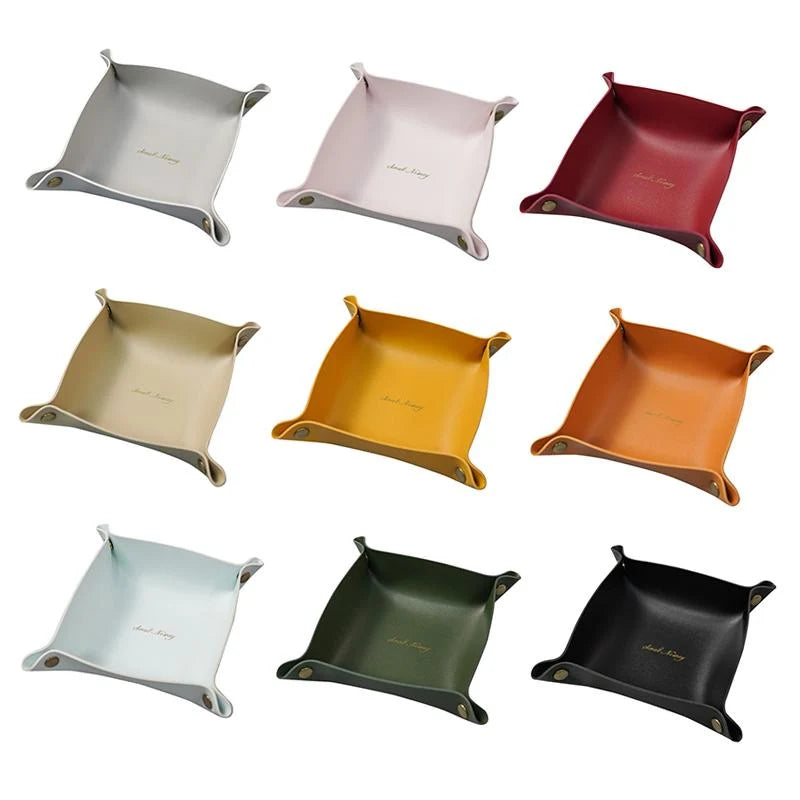 Jewelry & Key Tray PU Leather Foldable Travel Organizer